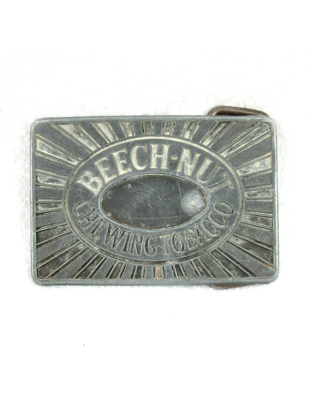 Vintage Beechnut Chewing Tobacco Belt Buckle Metal LDL Tobacciana Advertising